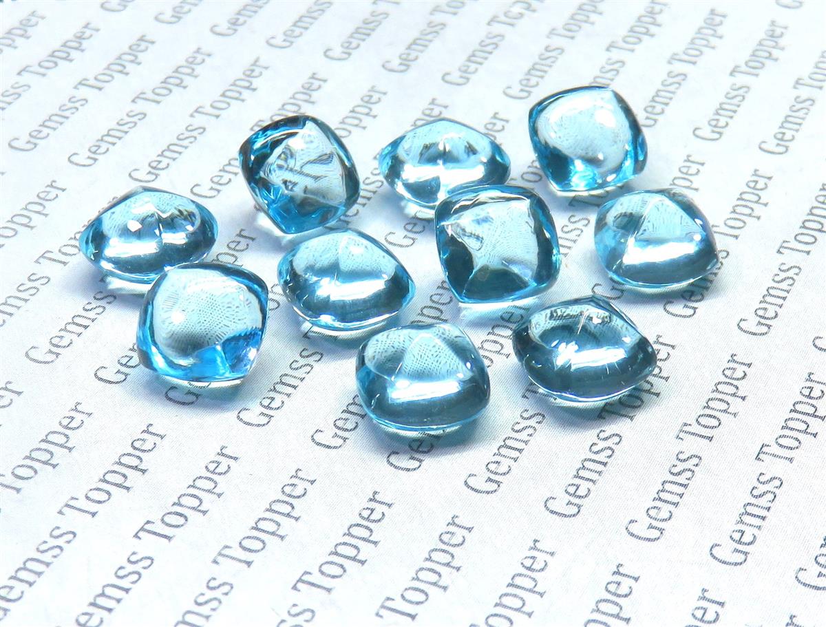 Sky Blue Topaz 10x10 mm Sugarloaf Cabochon